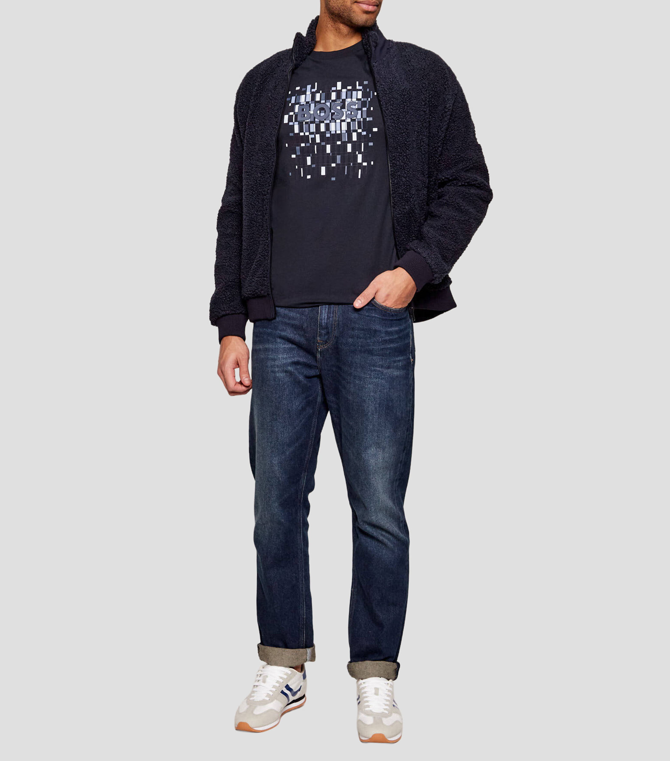 Playera cuello redondo manga corta estampada Hombre
